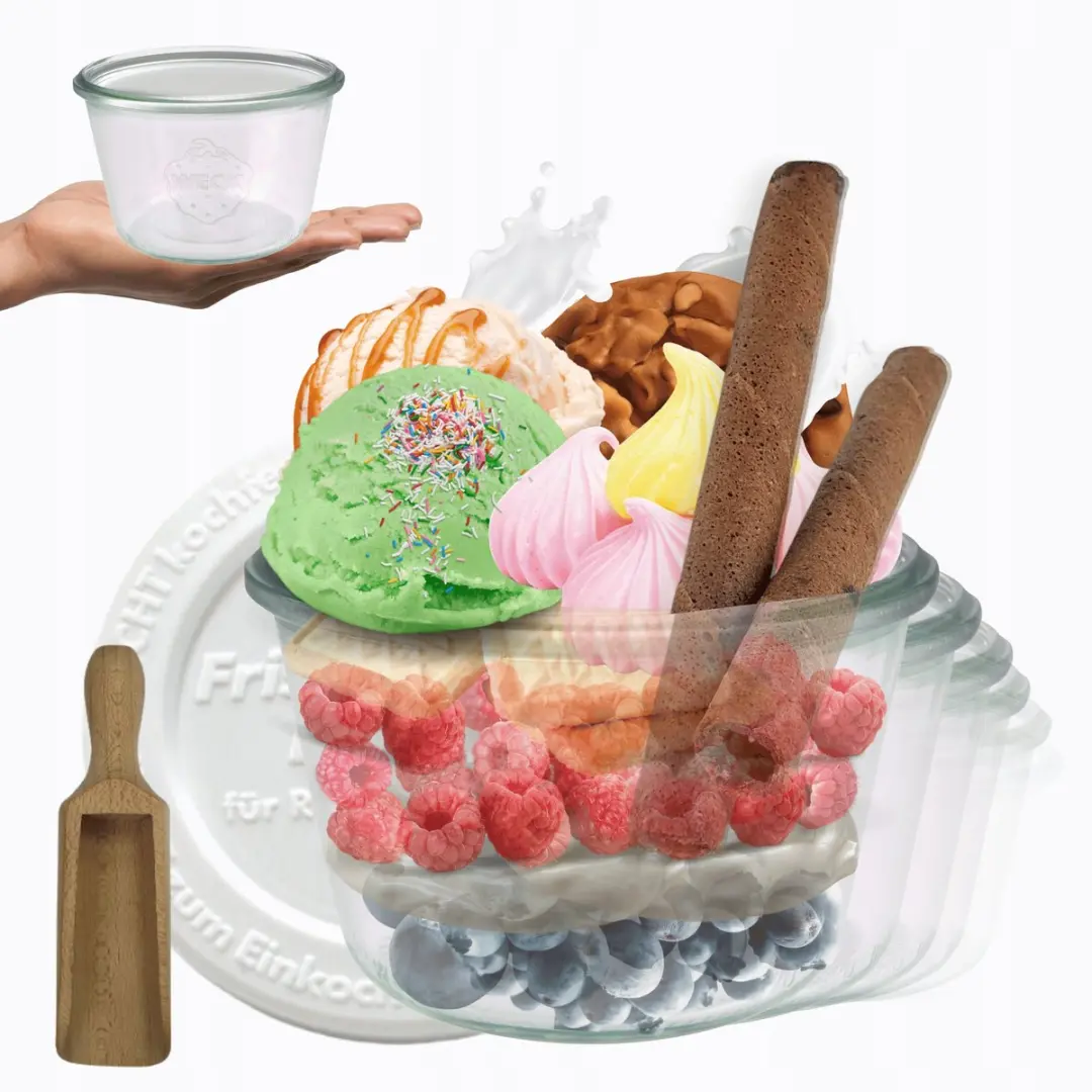 Weck Potten 370ml met Plastic Deksel & Maatbeker