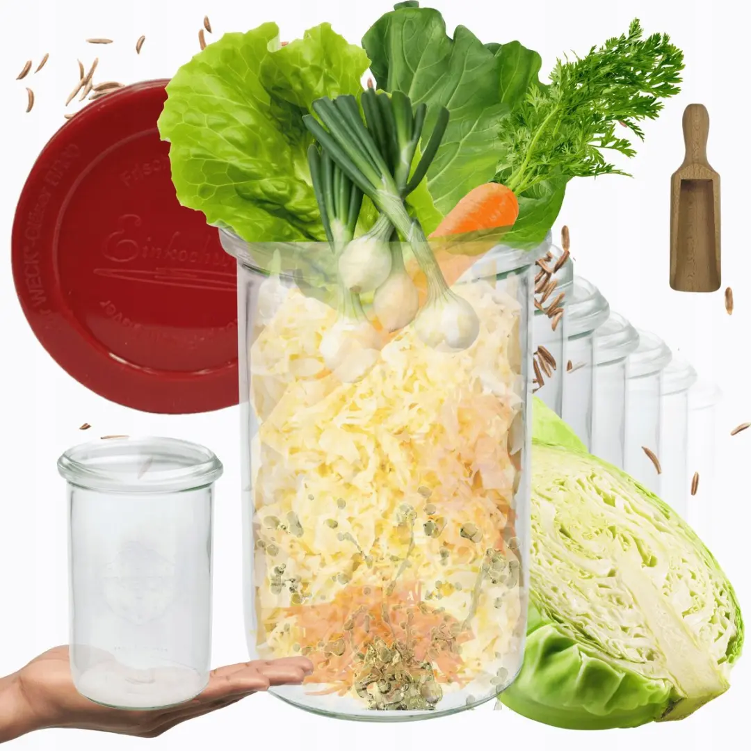 Weck Glazen Potten 1050ml met Siliconen Deksel & Maatbeker