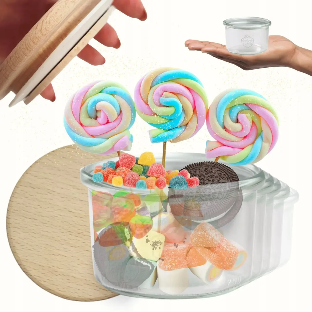 Weck Glazen Potten 200ml met Houten Deksel