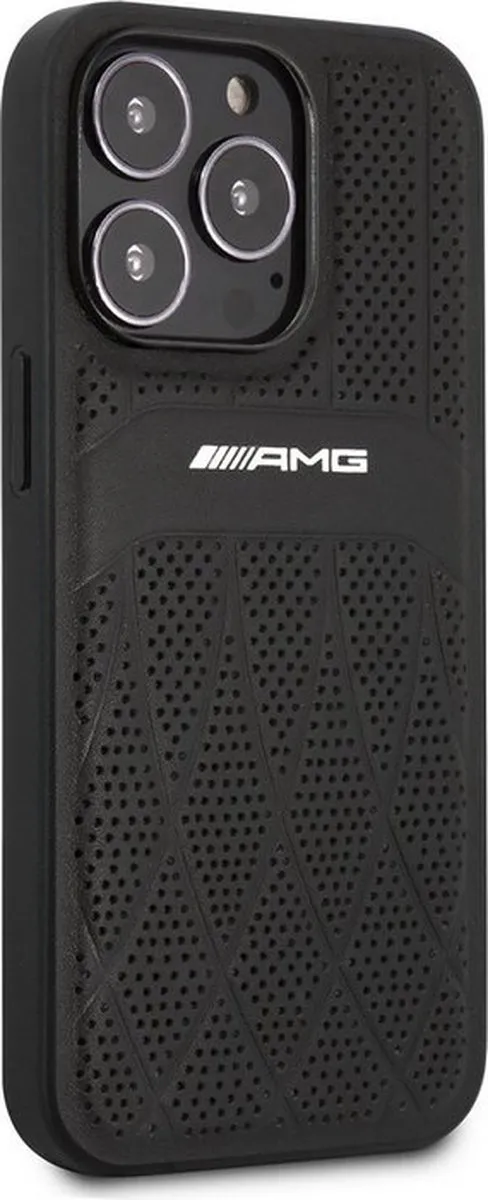 Mercedes-Benz AMG Leather Back Case - iPhone 14 Pro Max - Zwart