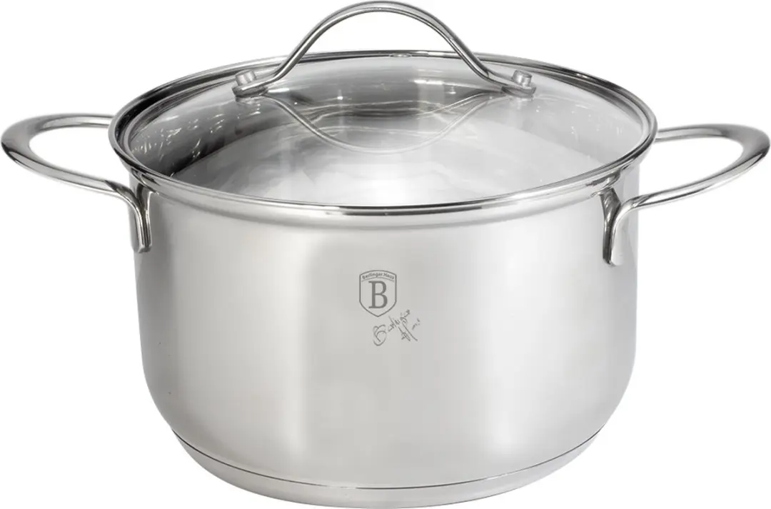 BerlingerHaus RVS pan 18x11 glas deksel