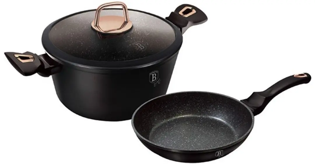 Servies set met marmeren afwerking, 3-delig, Black Rose Collection