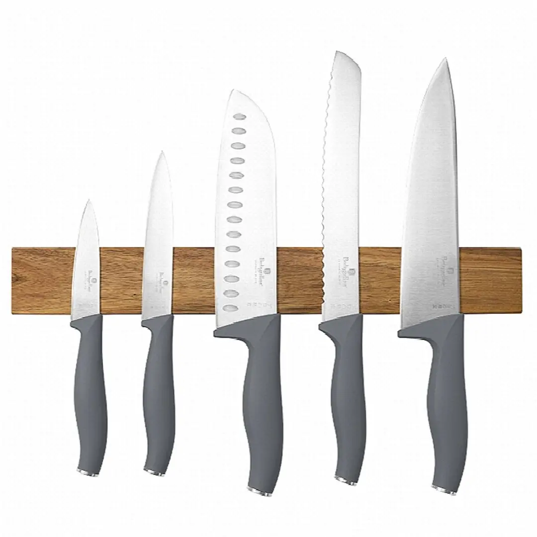 Messenset met magnetische houder van acaciahout, 6 stuks, Aspen Collection