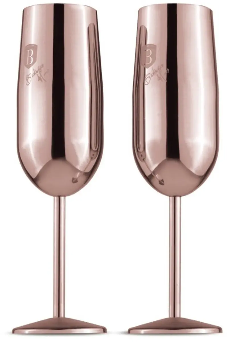 Set van 2 champagneglazen van 260 ml, Rosegold