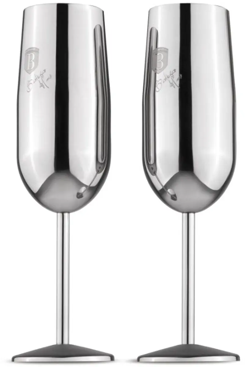 Set van 2 champagneglazen van 260 ml, Silver