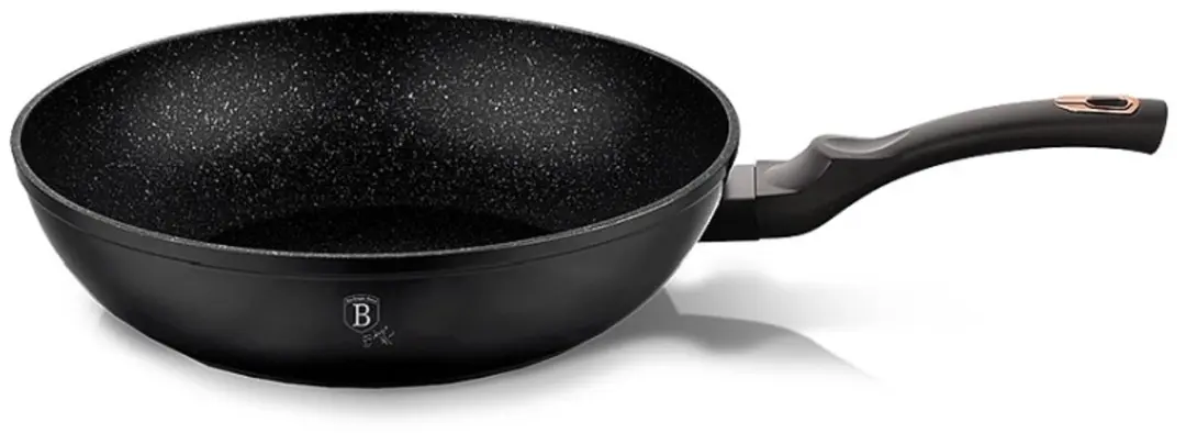 Wokpan met marmeren afwerking, 30 cm, Black Rose Collection