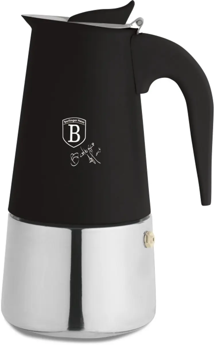 Moka-pot voor inductie, 6 kopjes, Matte Black Collection