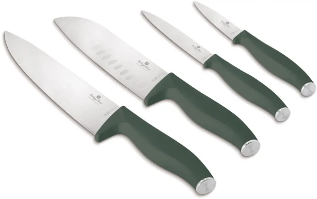 Set van 4 roestvrijstalen messen uit de Matte Green Collection