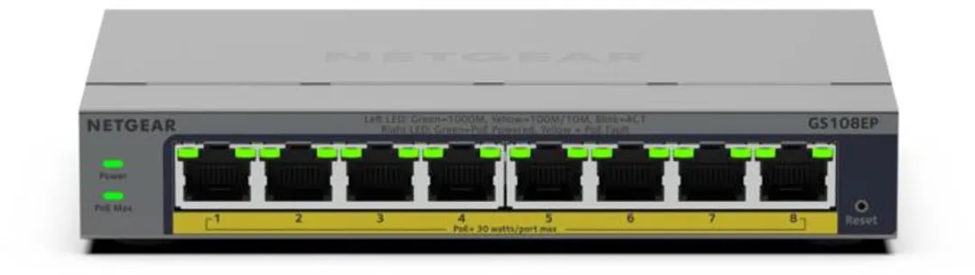 Netgear GS108EP Smart Managed Switch 8 Poorten
