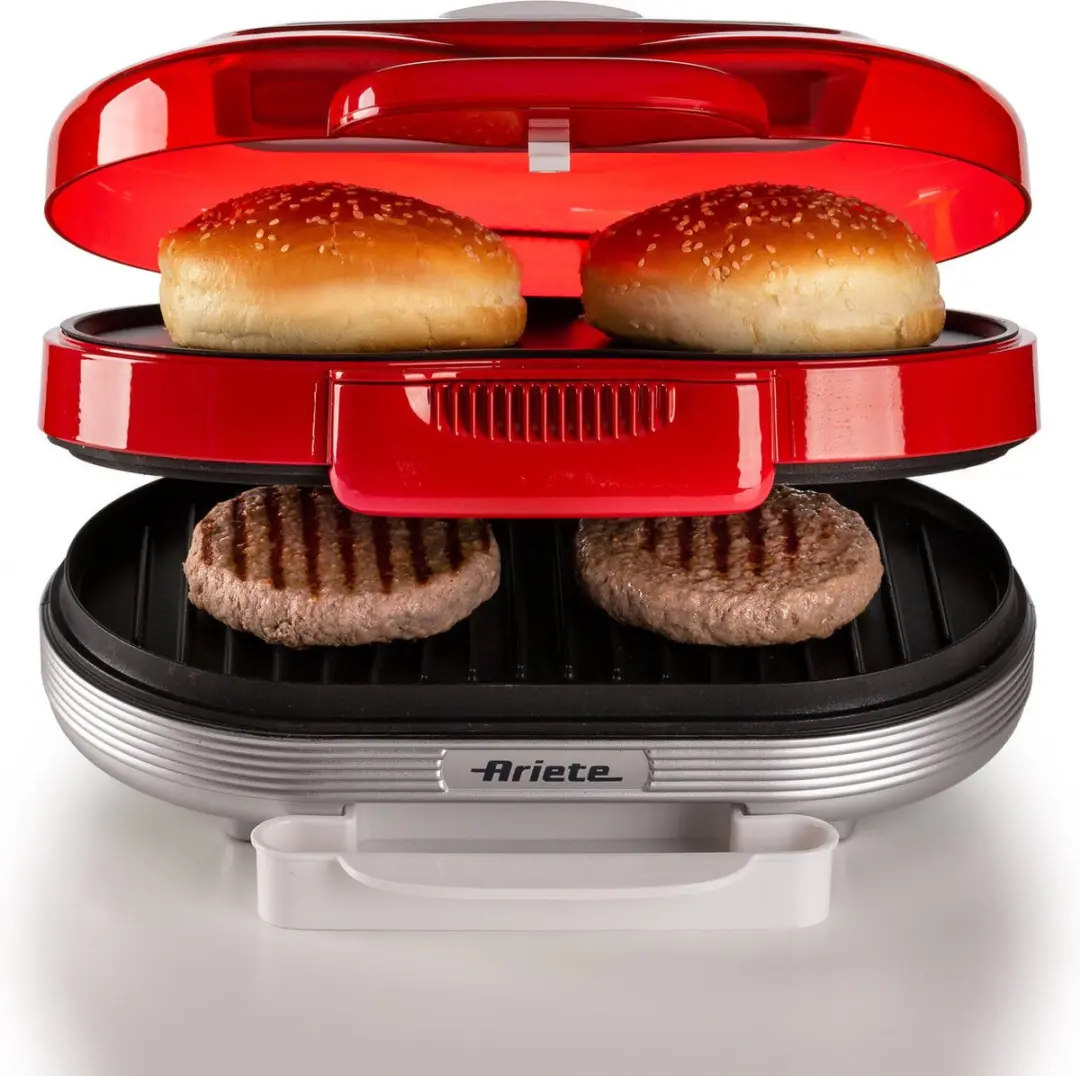 Ariete 50's Style Hamburgermaker 1200W - Rood - afbeelding 2 van 6