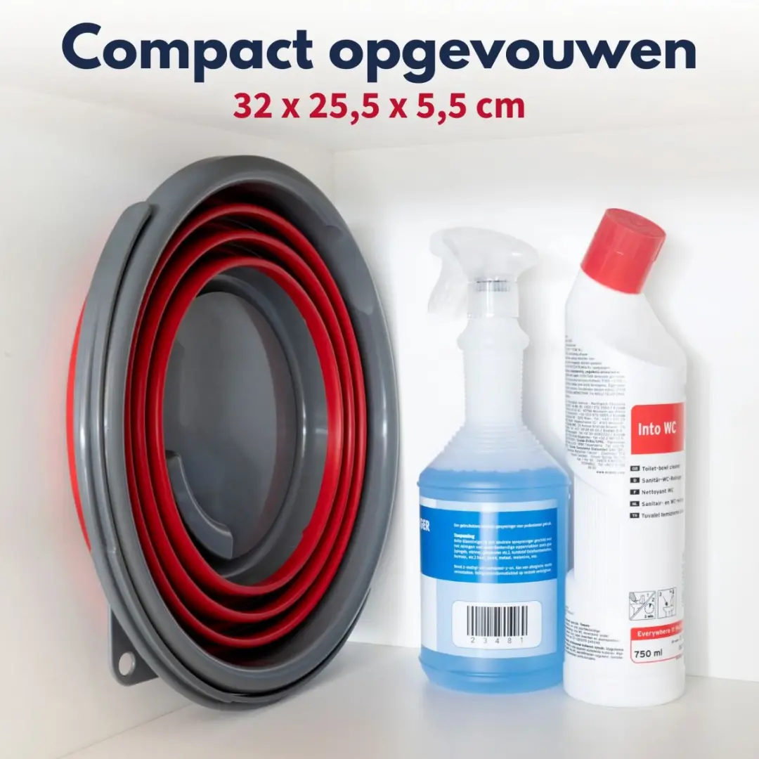 Dirt Devil Opvouwbare Emmer 10 Liter - Rood - afbeelding 3 van 6