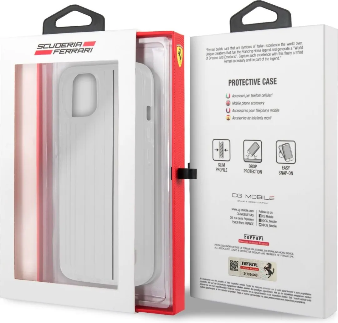 Ferrari 3D Stripes Black Line Hoesje iPhone 13 - Transparant