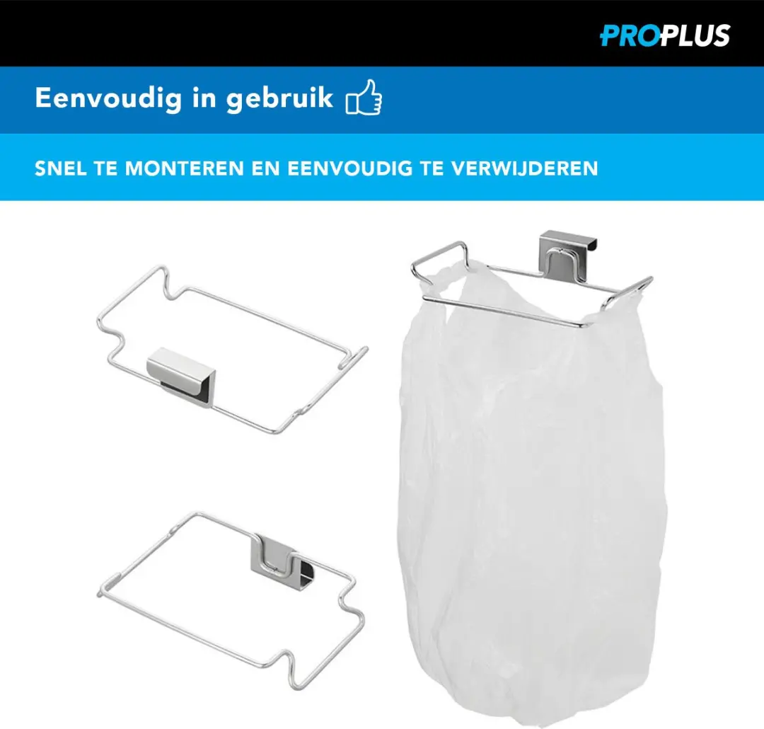 ProPlus Vuilniszakhouder Deurbevestiging - 5L - Zilver - afbeelding 4 van 4