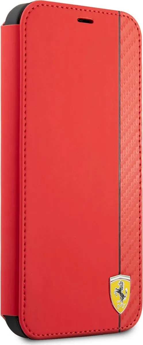 Ferrari iPhone 13 Pro Hoesje - Rood Kunstleer - 3 Pasjes