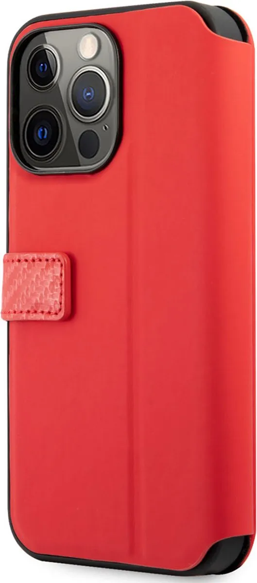 Ferrari iPhone 13 Pro Hoesje - Rood Kunstleer - 3 Pasjes