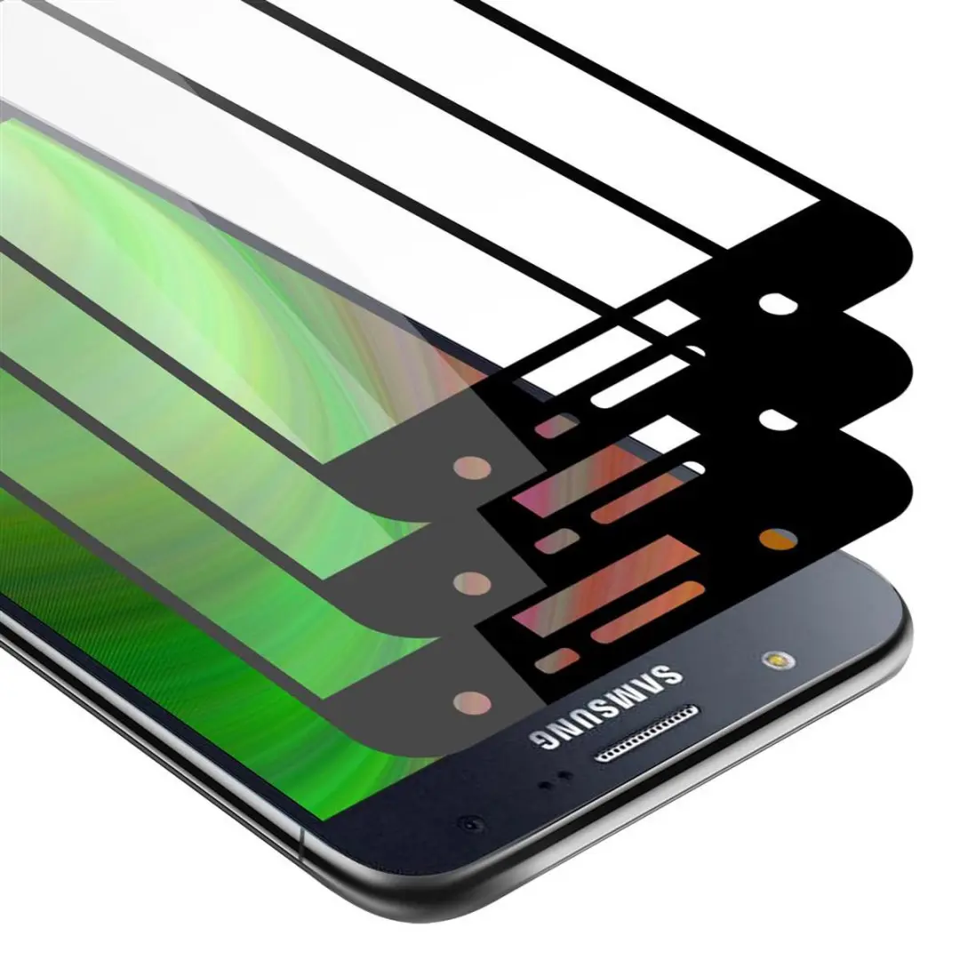 Cadorabo 3x Screenprotector geschikt voor Samsung Galaxy J7 2015 Volledig scherm