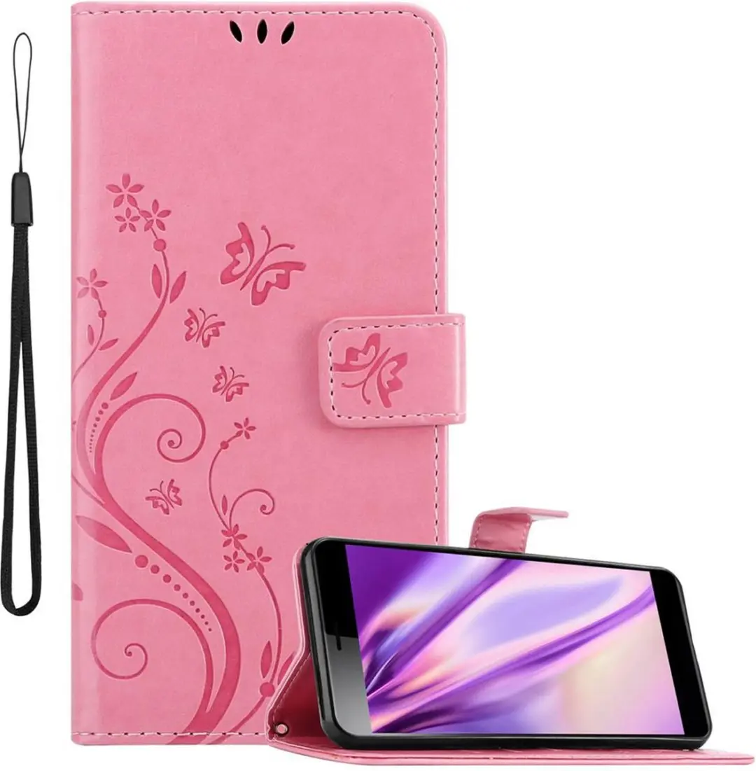 Cadorabo Hoesje geschikt voor Sony Xperia L3 in BLOEMEN ROZE