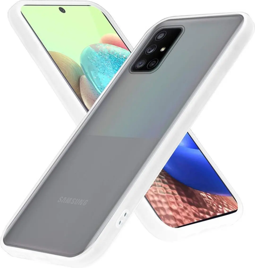 Cadorabo Hoesje geschikt voor Samsung Galaxy A71 4G in Mat Transparant - Hybride beschermhoes met TPU siliconen Case Cover binnenkant en matte plastic achterkant