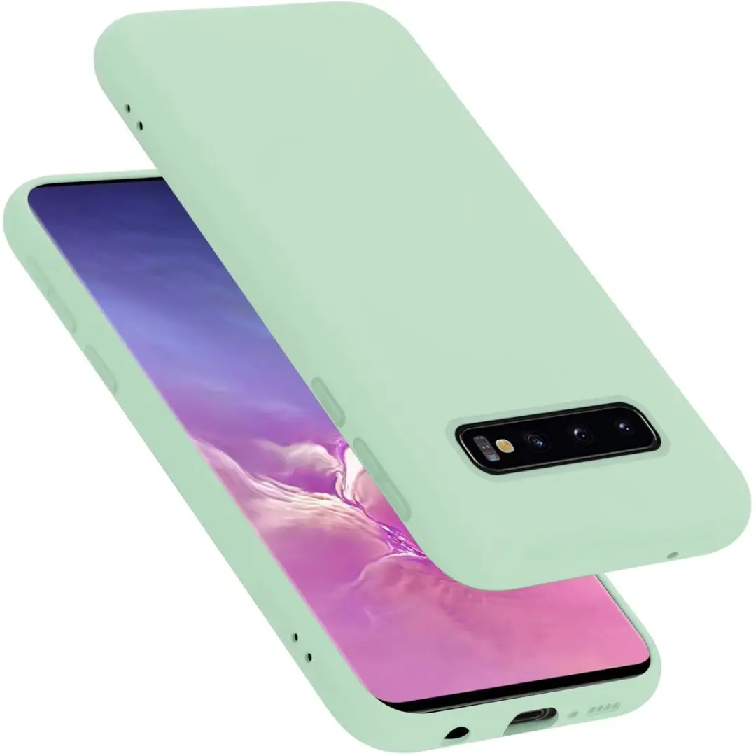 Cadorabo Hoesje geschikt voor Samsung Galaxy S10 4G in LIQUID LICHT GROEN