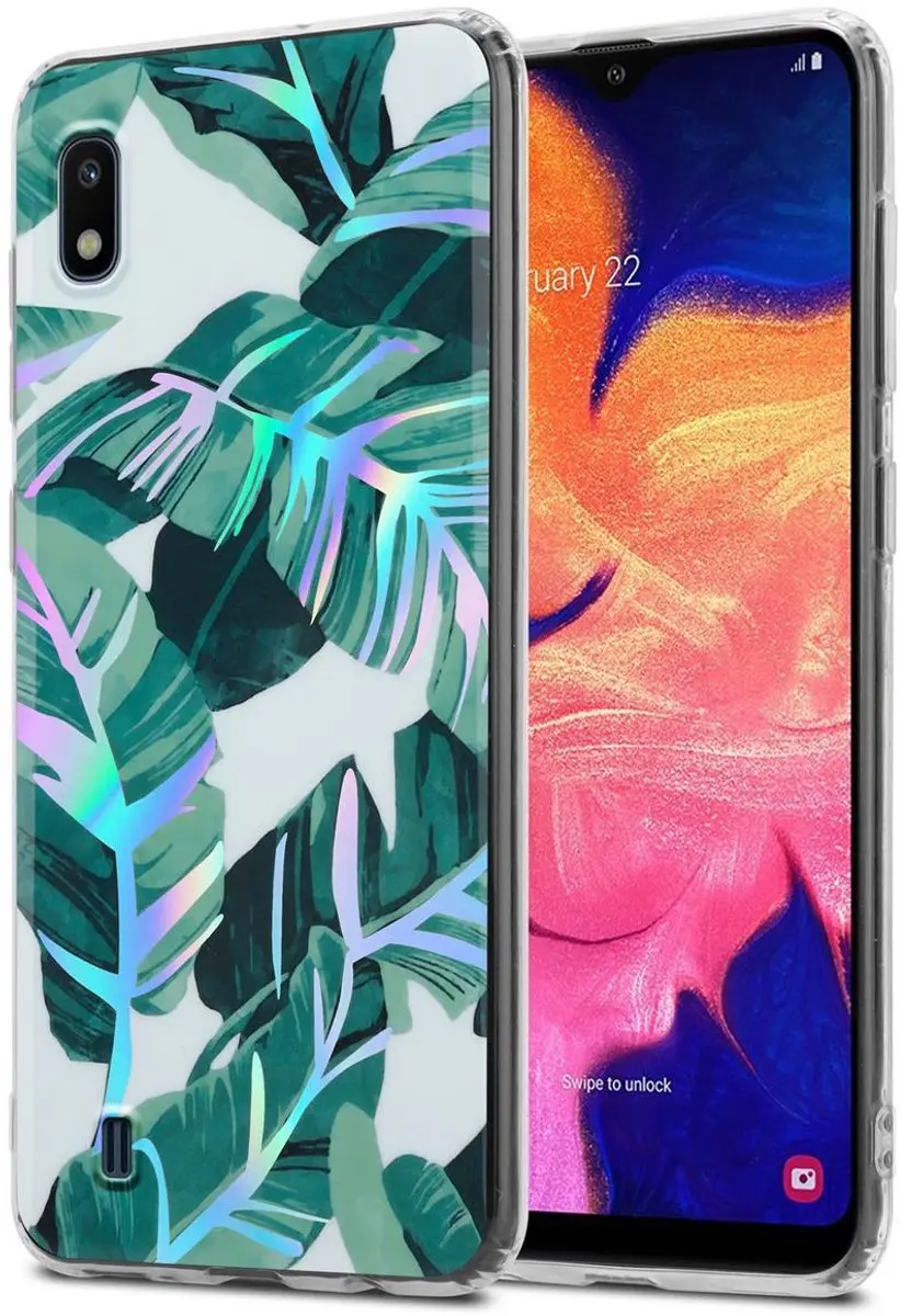 Cadorabo Hoesje geschikt voor Samsung Galaxy A10 / M10 in BANANEN BLADEREN