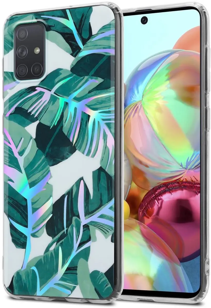 Cadorabo Hoesje geschikt voor Samsung Galaxy A71 4G in BANANEN BLADEREN
