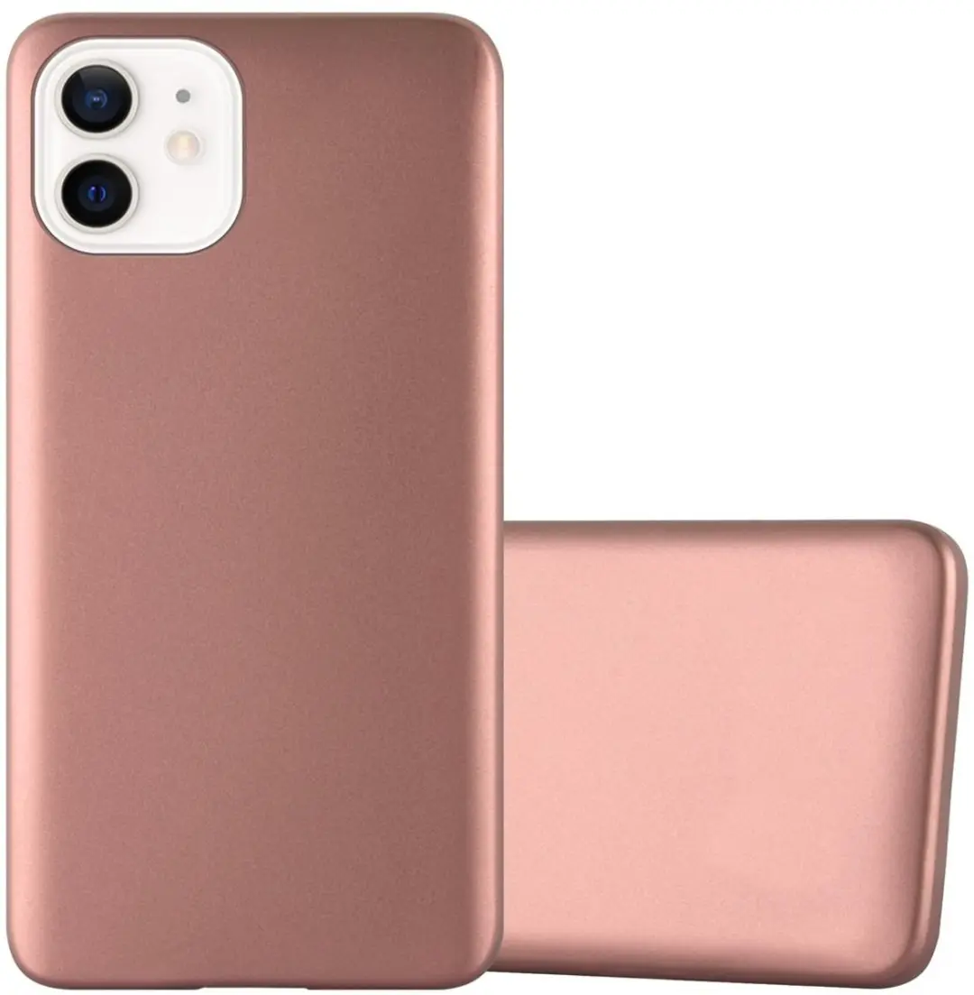 Cadorabo Hoesje geschikt voor Apple iPhone 12 MINI in METALLIC ROSE GOUD