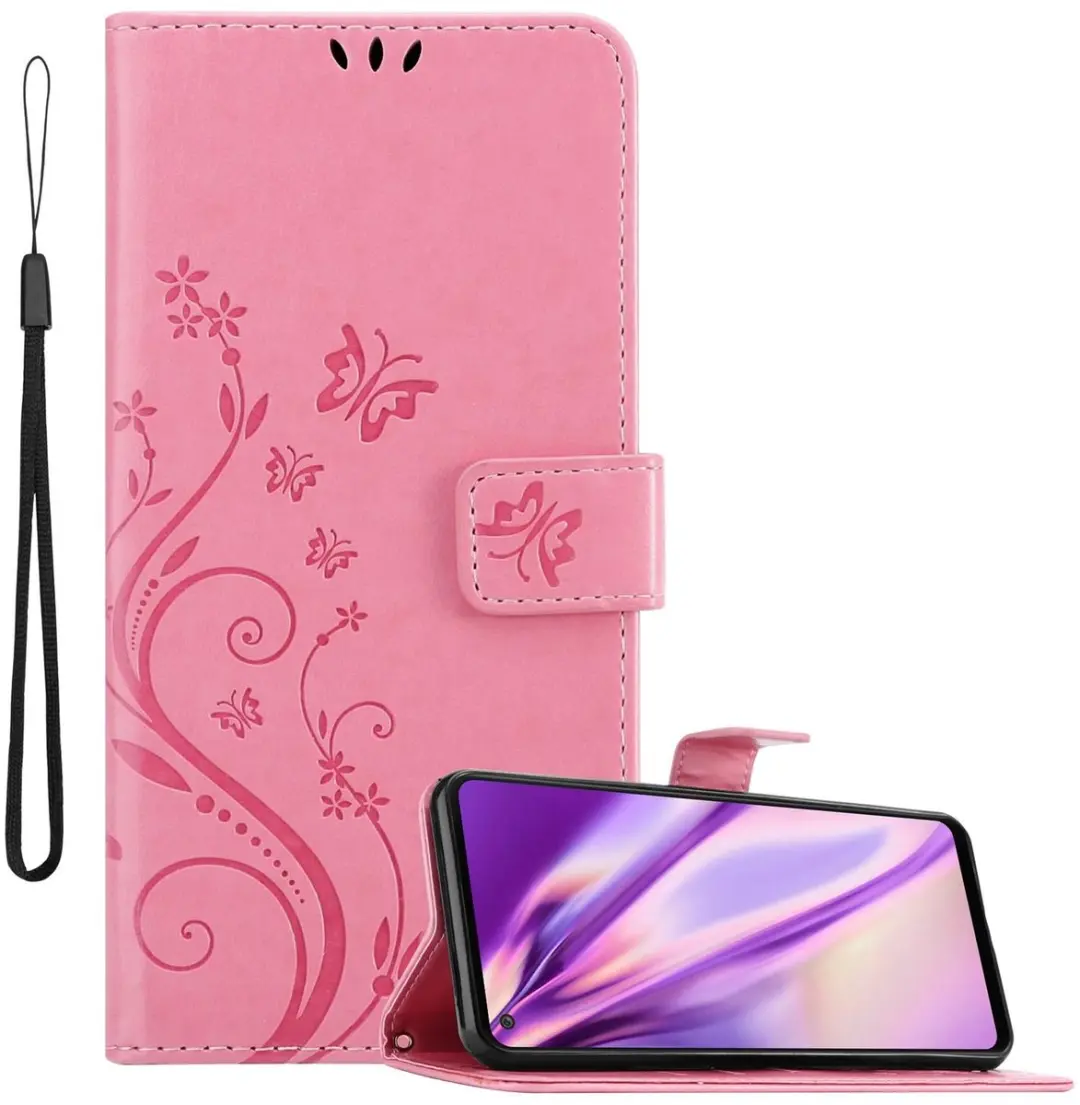 Cadorabo Hoesje geschikt voor Samsung Galaxy A21s in BLOEMEN ROZE