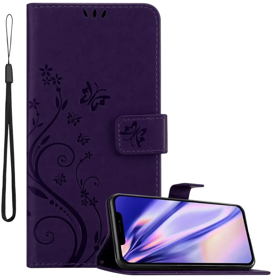 Cadorabo Hoesje geschikt voor Apple iPhone 13 PRO MAX in BLOEMEN DONKER PAARS