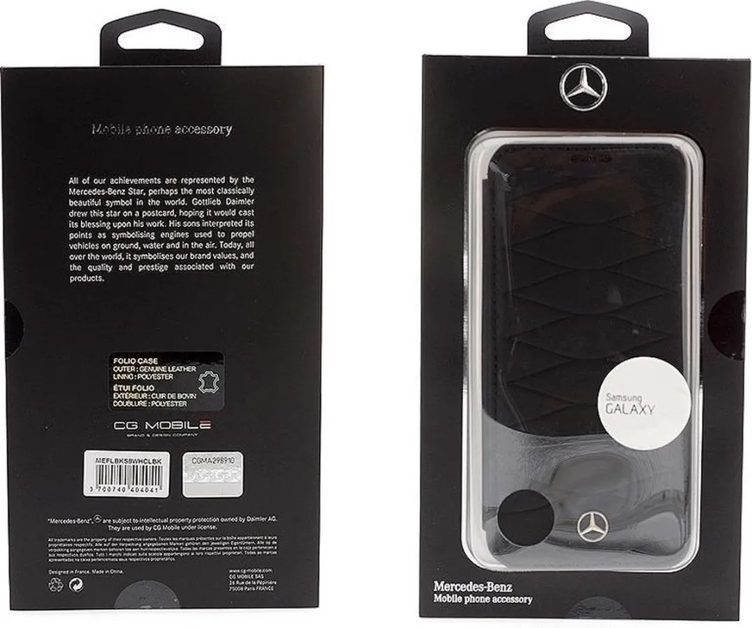Mercedes-Benz Galaxy S8 Book Case S203-6 - Zwart Leer