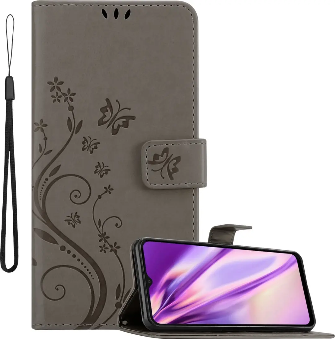 Cadorabo Hoesje geschikt voor Samsung Galaxy A23 4G in BLOEMEN GRIJS