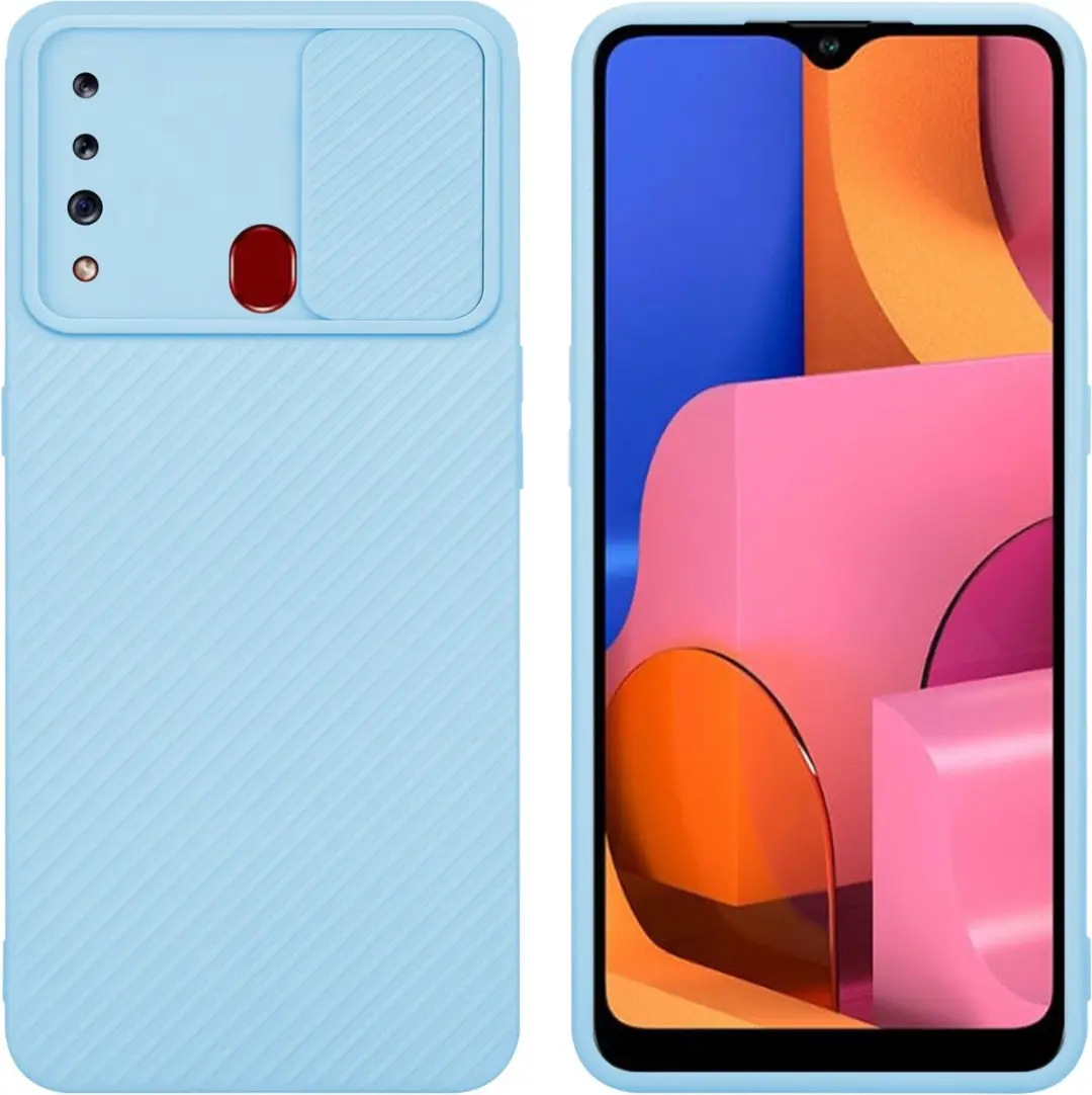 Cadorabo Hoesje geschikt voor Samsung Galaxy A20s in Bonbon Licht Blauw