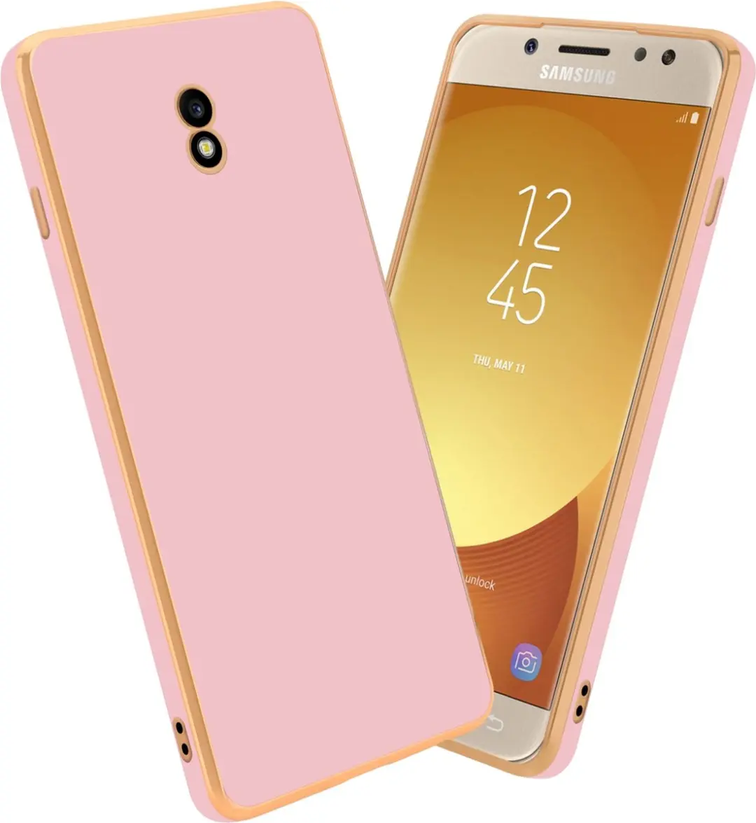 Cadorabo Hoesje geschikt voor Samsung Galaxy J7 2017 in Glossy Roze