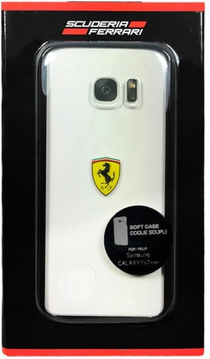 Ferrari Back Cover Samsung Galaxy S7 Edge - Transparant/Zwart