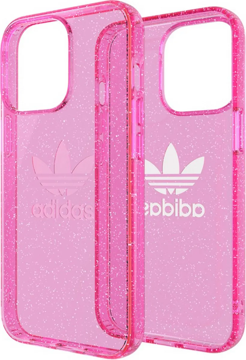 Adidas OR Clear Glitter Back Case - iPhone 13 Pro Roze