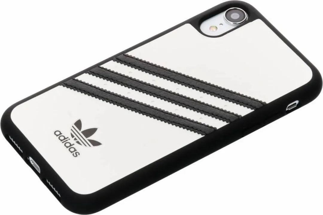 Adidas Moulded Case Strepen Beschermhoes iPhone XR - Wit/Zwart