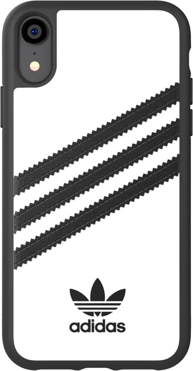 Adidas Moulded Case Strepen Beschermhoes iPhone XR - Wit/Zwart