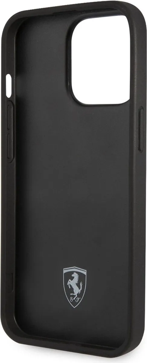 Ferrari Perforated Back Case iPhone 14 Pro Max - Zwart/Rood