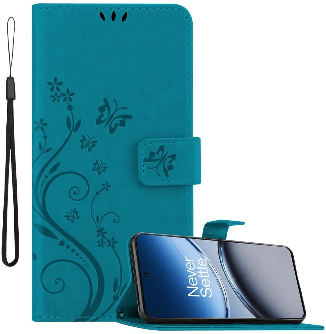 Cadorabo Hoesje geschikt voor OnePlus Nord 4 in BLOEMEN BLAUW