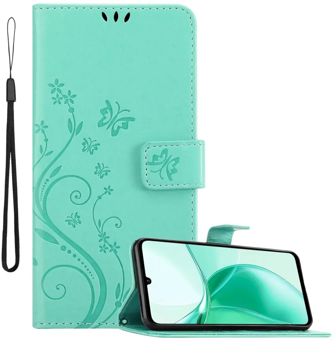 Cadorabo Hoesje geschikt voor ZTE Blade A35 / A55 in BLOEMEN TURKOOIS