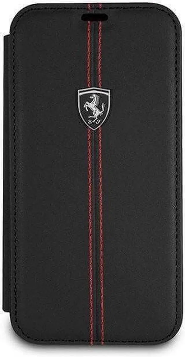 Ferrari Heritage Vertical Stripe Book Hoesje iPhone X/XS - 3 Pasjes - Zwart