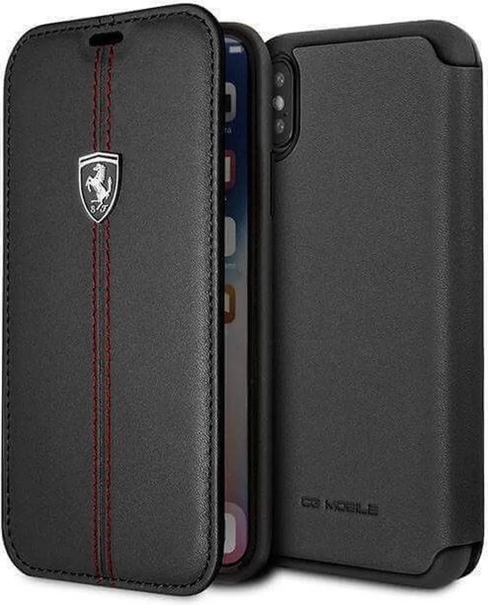 Ferrari Heritage Vertical Stripe Book Hoesje iPhone X/XS