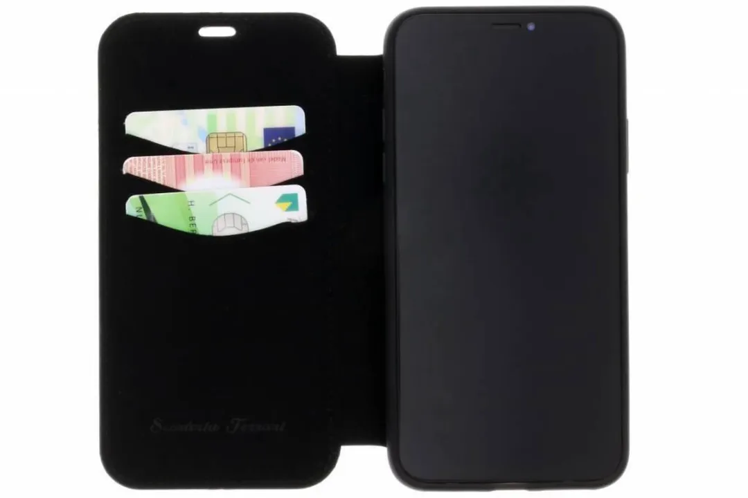 Ferrari Heritage Vertical Stripe Book Hoesje iPhone X/XS - 3 Pasjes - Zwart