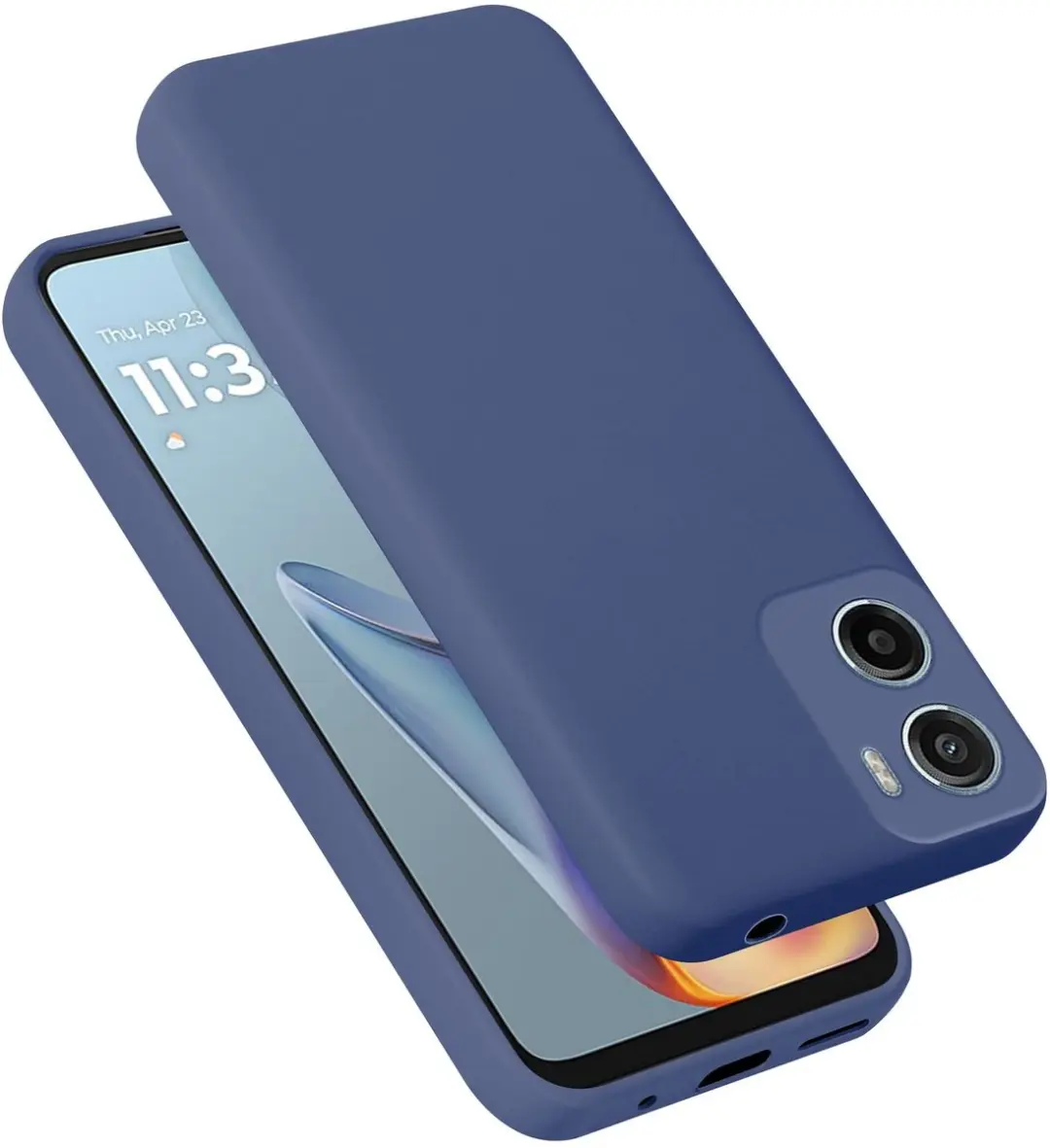 Cadorabo Hoesje geschikt voor Motorola Moto E15 Case in Liquid Blauw Beschermhoe