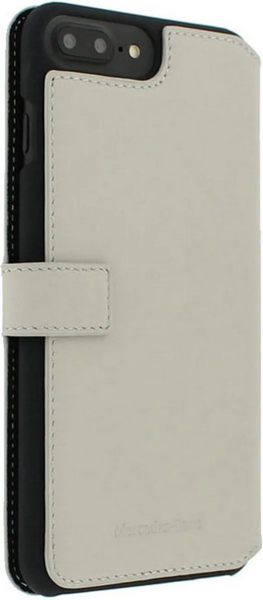 Mercedes-Benz Perforated Leather Book Case - iPhone 7/8 Plus Grijs