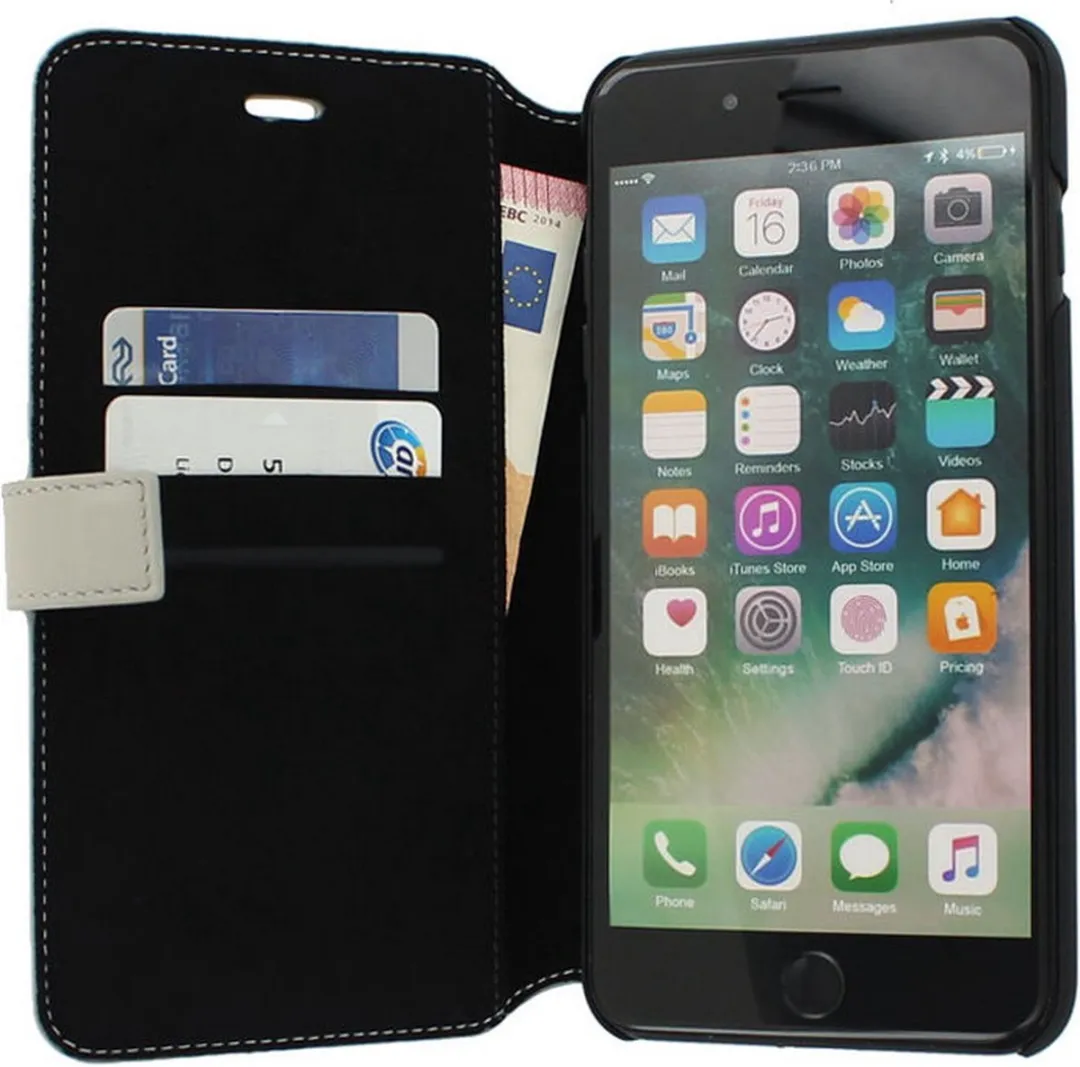 Mercedes-Benz Perforated Leather Book Case - iPhone 7/8 Plus Grijs