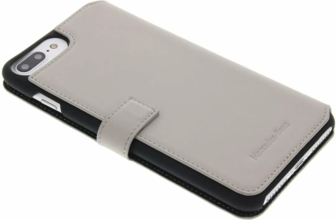 Mercedes-Benz Perforated Leather Book Case - iPhone 7/8 Plus Grijs