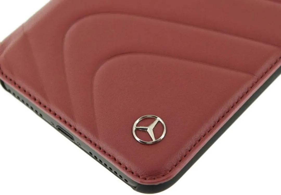 Mercedes-Benz Organic Leather Book Case iPhone 7/8 Plus - Rood