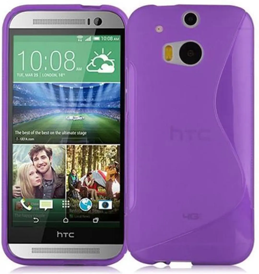 Cadorabo Hoesje geschikt voor HTC ONE M8 in LILA VIOLET