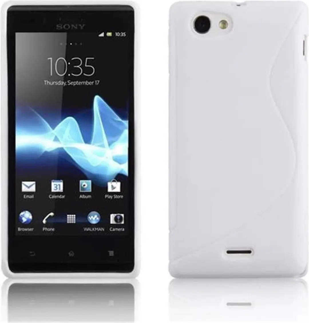 Cadorabo Hoesje geschikt voor Sony Xperia L in MAGNESIUM WIT