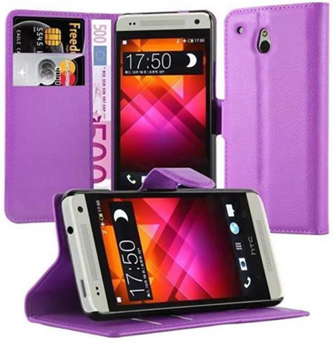Cadorabo Hoesje geschikt voor HTC ONE M4 MINI in MANGAAN PAARS